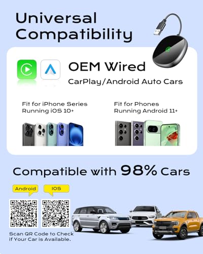Wireless Carplay Adapter for iPhone & Android Auto 2 (Grey)