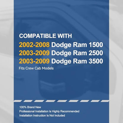 4PCS Tape On Window Visors for 2002 (02-09 Dodge Ram 1500-3500 Crew Cab)
