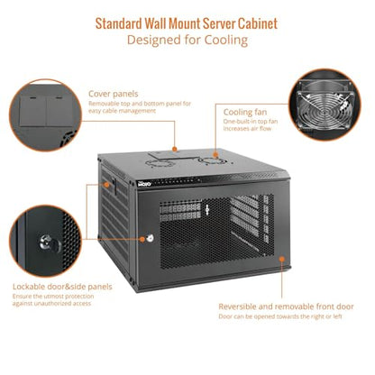 6U Wall Mount Rack Network Cabinet for 19" IT Equipment (6U/Mesh Door)