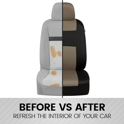 PolyPro 2 Pack Front Car Seat Covers Set in Beige (2 Fronts Only-Beige)