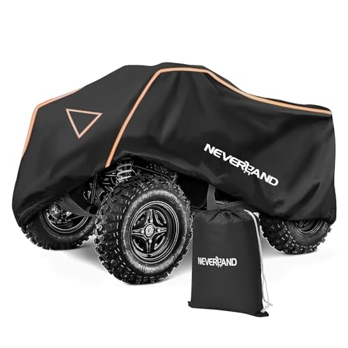 ATV Cover 420D Waterproof Heavy Duty 4 Wheeler Cover for Honda XL (Black & Orange / XL-82.7''L x 47.2''W x 45.2''H)