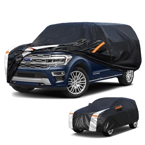 Large SUV Car Cover for Ford Expedition MAX 100% Waterproof All Weather (Custom fit Ford Expedition MAX / SUV car cover)