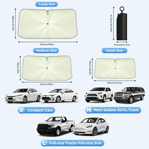 2026 Upgraded Windshield Sun Shade Umbrella [7 (M-57x31IN)