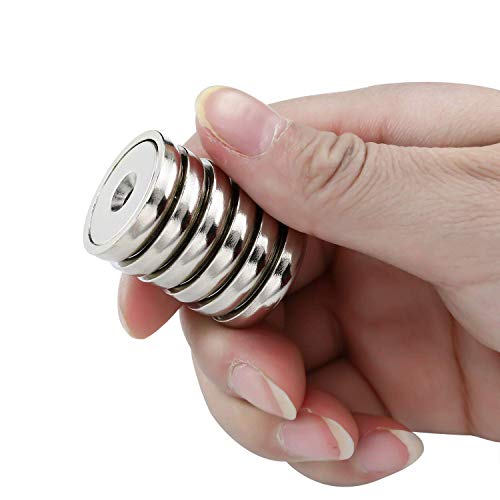 Strong Magnets Heavy Duty Screw On Neodymium 60LBS Magnet 12 Pack (Silver / 0.98in)