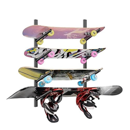 Skateboard Rack Wall Mount (4-floor black)