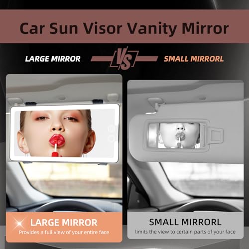 Sun Visor Vanity Mirror (Black / (1pcs-Solar Powered))