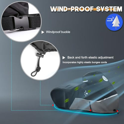 Motorcycle Cover 420D Heavy Duty All Season Universal Weather Waterproof Outdoor Protection 86" XL Vehicle Cover (Gray / 86" - XL)