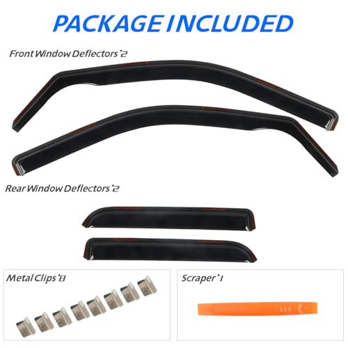4 PCS in Channel Rain Guards for 2009 (For 09-18 Ram 1500 Quad Cab)