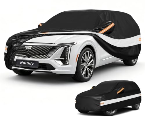 10 Layers SUV Car Cover Custom Fit for Cadillac Lyriq (Black Gray / Custom Fit for Cadillac LYRIQ)