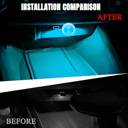 4PCS USB LED Car Interior Atmosphere Lamp (Ice Blue)