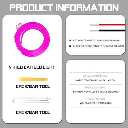Car LED Strip Light For Trunk (Pink / Standard-79 In.)