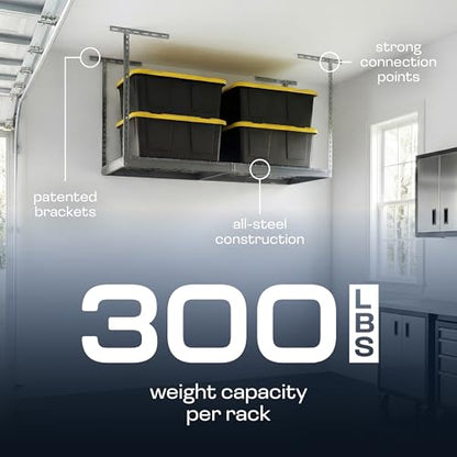 MonsterRax 2x6 Overhead Garage Storage Rack (Hammertone / 12"-21")