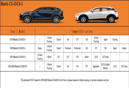 6 Layers Waterproof SUV Car Cover for Mazda CX (LM-Silver / 59. Custom Fit Mazda CX-30/CX-3)