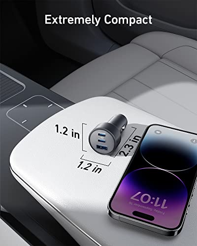 535 67W 3 Port Compact PowerIQ 3.0 USB C Car Charger