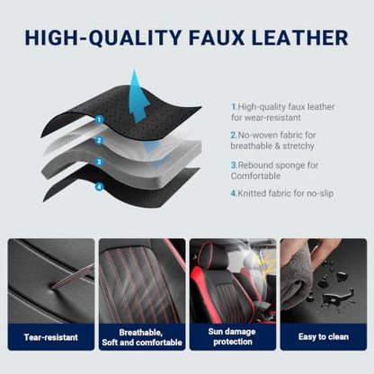 Custom for Honda CRV Seat Covers 2023 (BlackRed / CR-V2023-2026 EX,EXL,LX ,Sport,Hybrid)