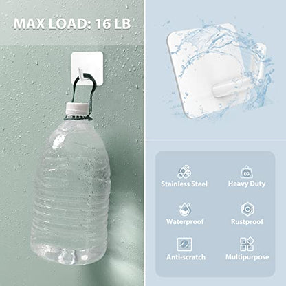 Adhesive Hooks for Shower Wall (White)