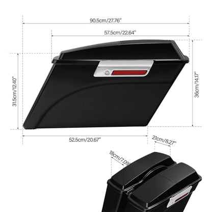 Motorcycle Saddlebags Hard Saddle Bags W (Standard / Standard W/ Chrome Latches)