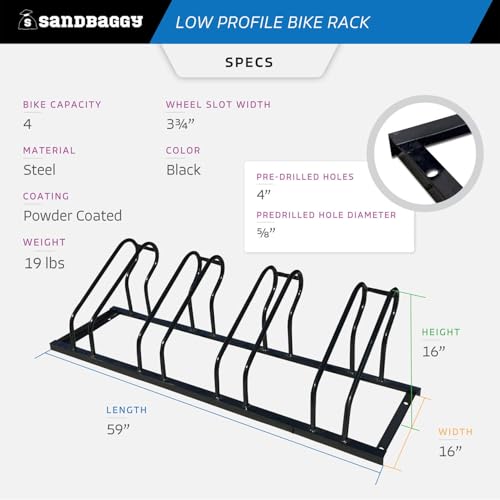 Commercial Low Profile Bike Rack (4 Capacity (Low-Profile))