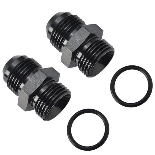 10AN Male Flare to 10AN ORB O (10AN to 10AN ORB / Black - 2PCS)