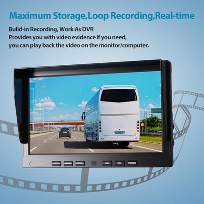 HD 1080P Dual Wired Backup Camera (10-inch / Black)