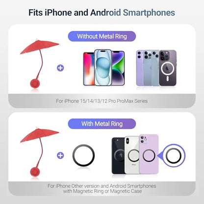 UPF 45+ Magnetic Phone Umbrella (RED(Upgrade for Phone))
