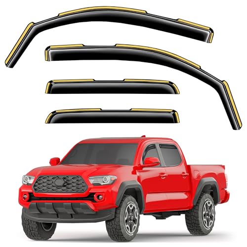 in Channel Window Rain Guards for 2016 (Fit for 2016-2023 Toyota Tacoma Double Cab)