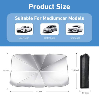 1 PC Car Sunshade Umbrella (1 PC / Silver #B)