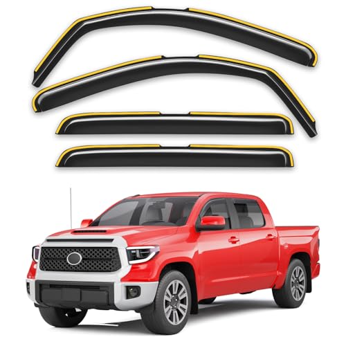 Window Visors Rain Guards for Toyota Tundra CrewMax 2007 (Fit for 2007-2021 Tundra CrewMax)
