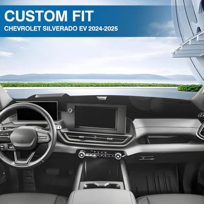 Black Dash Cover for Chevrolet (Silverado EV 24-26(Black))