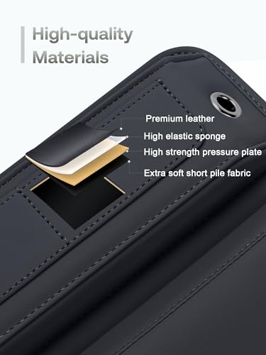Universal Fit Premium Leather Car Seat Gap Filler Organizer (01 Black, 1 Pack)