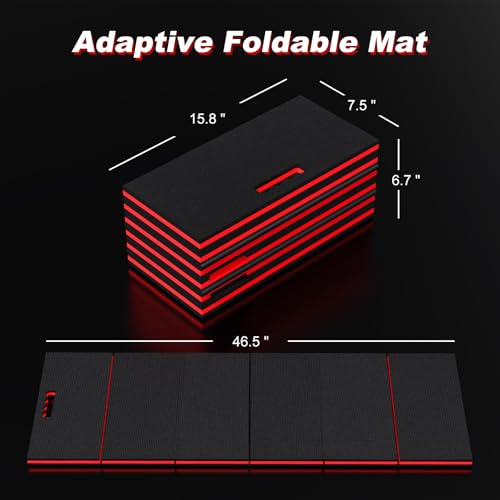 Thick Mechanic Mat Foldable EVA Kneeling Pad with Magnetic Tool Slot (Black & Red / 15.8"W)