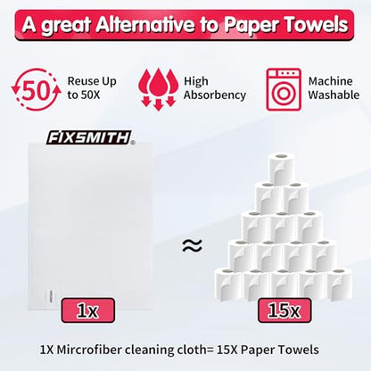 White Microfiber Cleaning Cloth (50pk / White)
