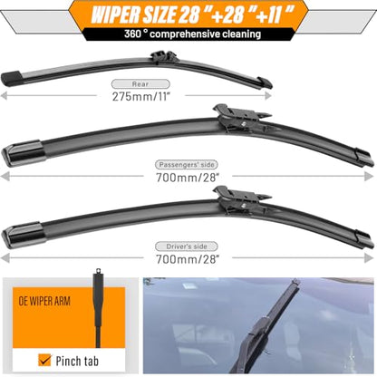 Windshield Wiper Blade Replacement for Ford Escape 2013 (28+28+11)