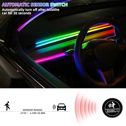 Dreamcolor Acrylic Interior Car LED Strip Light with Motion Sensor Switch (Dreamcolor 55.1 inch)