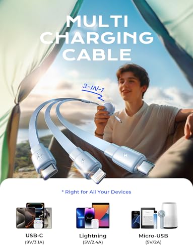 Multi Charging Cable (Blue / 3.7FT)