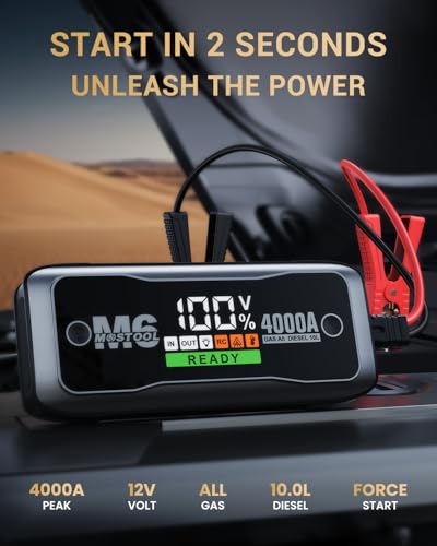 M6 4000A Jump Starter with Smart HD Display (Gray / 4000A)
