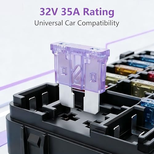 80Pcs) 35 Amp Standard Fuse, 35A Car Blade Fuses for Car/RV/Truck/SUV/Motorcycle/Boat (35A)