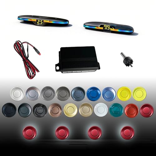 Parking Sensor kit New Feature Rear with Selectable Distance in Feet (Dark Red)