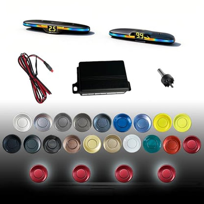 Parking Sensor kit New Feature Rear with Selectable Distance in Feet (Dark Red)