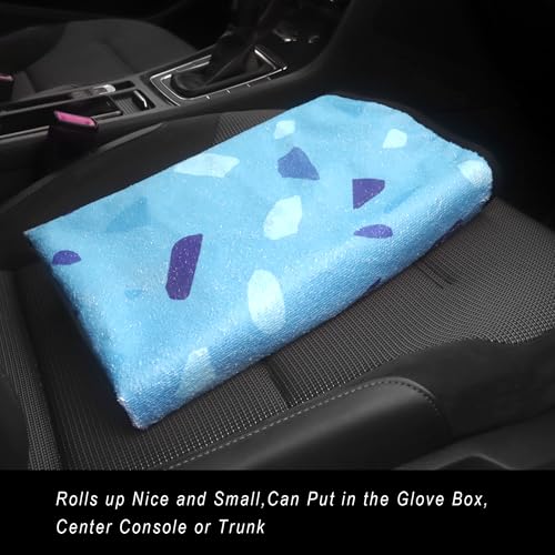Car Seat Cover Protector Front Seats (2Pcs Front Seat Towel / Blue Marbling)