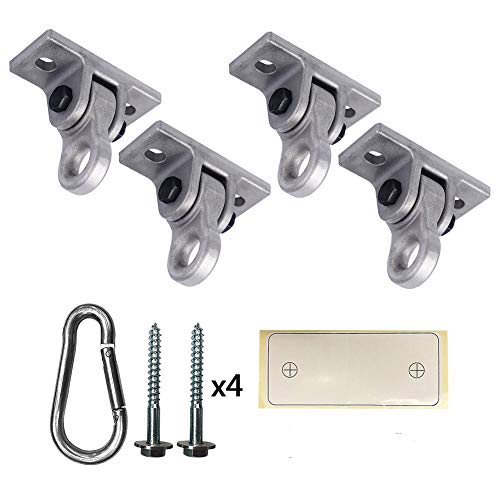 Heavy Duty White Metal Color Swing Hangers Screws Bolts Included Over 5000 lb Capacity Playground Porch Yoga Seat Trapeze Wooden Sets Indoor Outdoor (4 Pack / 4 Packs Silver)