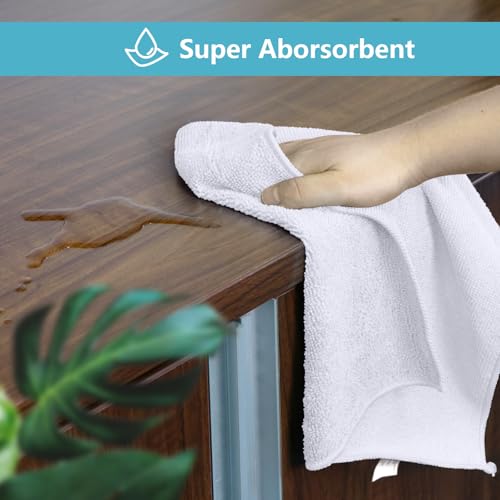 100PK Microfiber Cleaning Cloth (White)