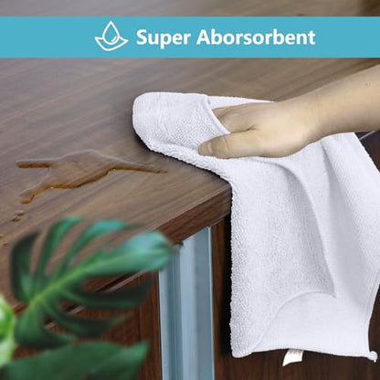 100PK Microfiber Cleaning Cloth (White)