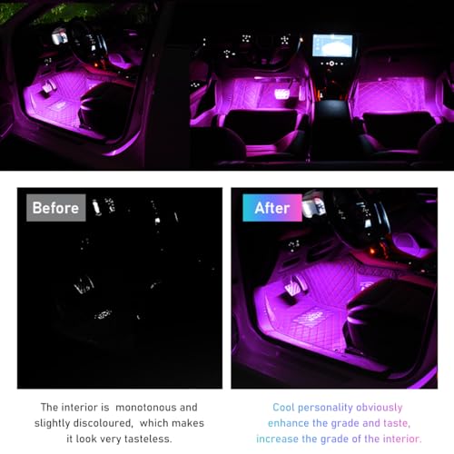 Car LED Strip Light (Connection Type: Cigarette Lighter / Pink Purple-48 LEDs)