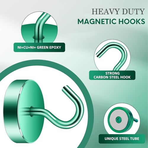 Magnetic Hooks Steel Tube Design for Cruise (Green / 80lb Magnetic Hooks)