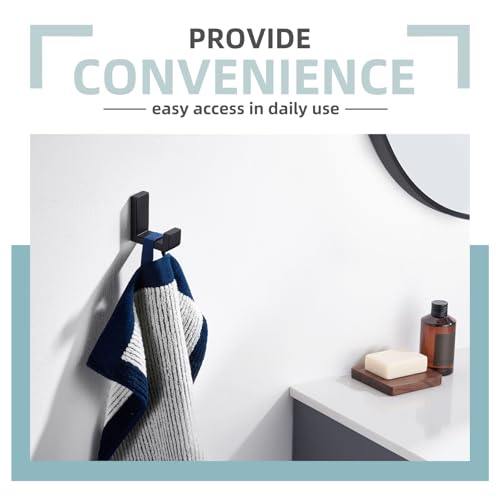 Towel Hook for Bathroom (Matte Black)