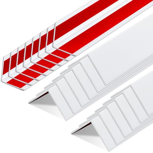 20 Pcs 1-1/8 x 48 Inches Wall Corner Protector Guards with Self Adhesive, White Plastic Vinyl Corner Shield Trim Molding for Furniture Door Tables Cabinet Edge, Avoid Scratching, Easy Install (1-1/8 x 48 Inches / White)