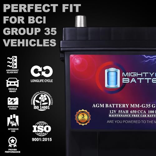 MM G35 Start and Stop Car BCI Group Size 35 12V 55Ah (Group 35)