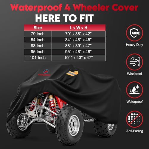 Comnova ATV Cover for 4 Wheelers (Black / 84 Inch)