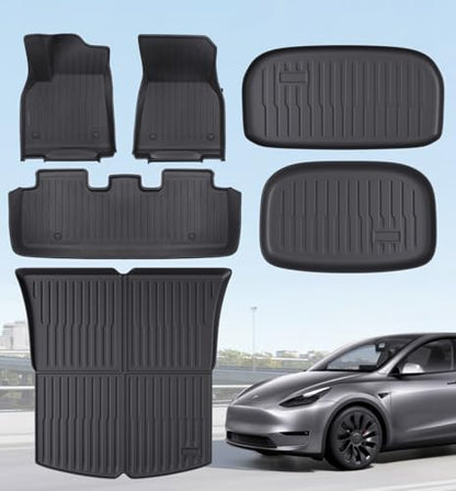 Floor Mats Fits for Tesla Model Y 5 (6 PCS for Tesla Model Y 5-Seat 2020-2024)